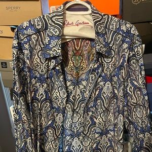 Robert Graham Blue XL long sleeve paisley